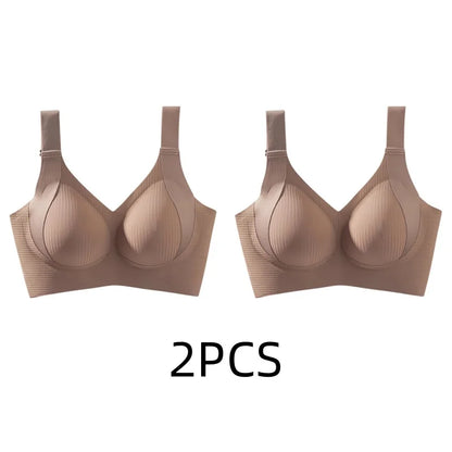 1/2PCS Women's Seamless Underwear, Thin Style, Large Breasts, Small Breasts, No Wires, Pull-up And Anti-sagging Large Size Bra