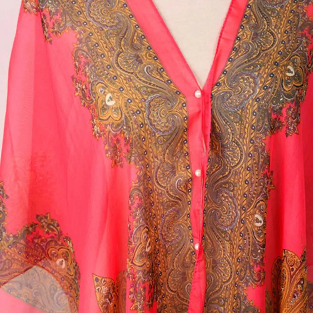 Women Shawl Cashew Print Beads Ladies Loose-fitting Sexy Cover Up for Vacation Woman Scarf Ladies Shawl