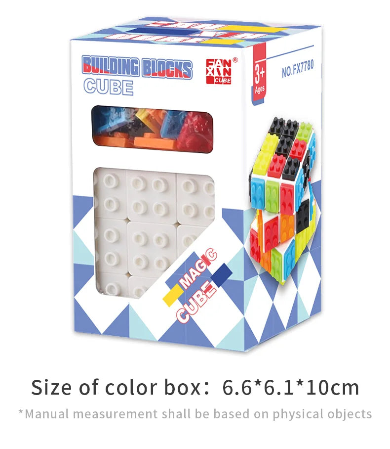Building Blocks 3D Magic Puzzle Cube 3x3x3 DIY Fidget Toy Brick  puzzle professional smooth speed game children's toy gift