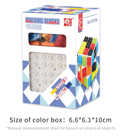 Building Blocks 3D Magic Puzzle Cube 3x3x3 DIY Fidget Toy Brick  puzzle professional smooth speed game children's toy gift
