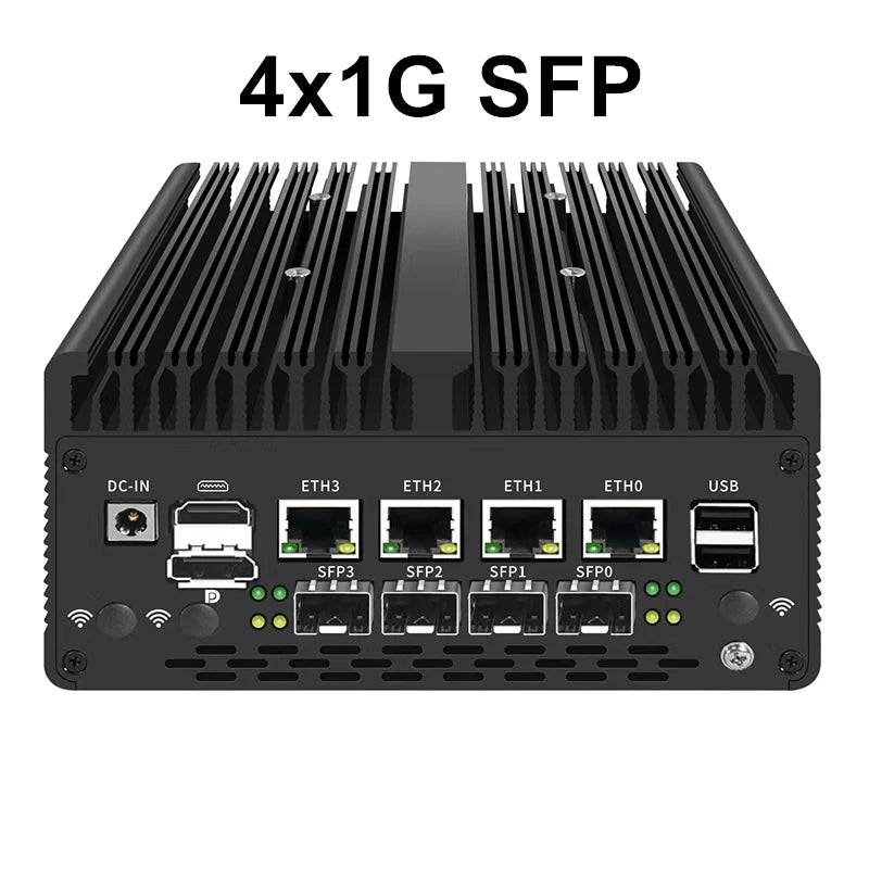 New Solid Firewall Appliance 12th Gen Intel Pentium Gold 8505 10G/1G SFP 4*2.5G RJ45 LAN 2*DDR5 NVMe Mini PC Proxmox ESXi Server