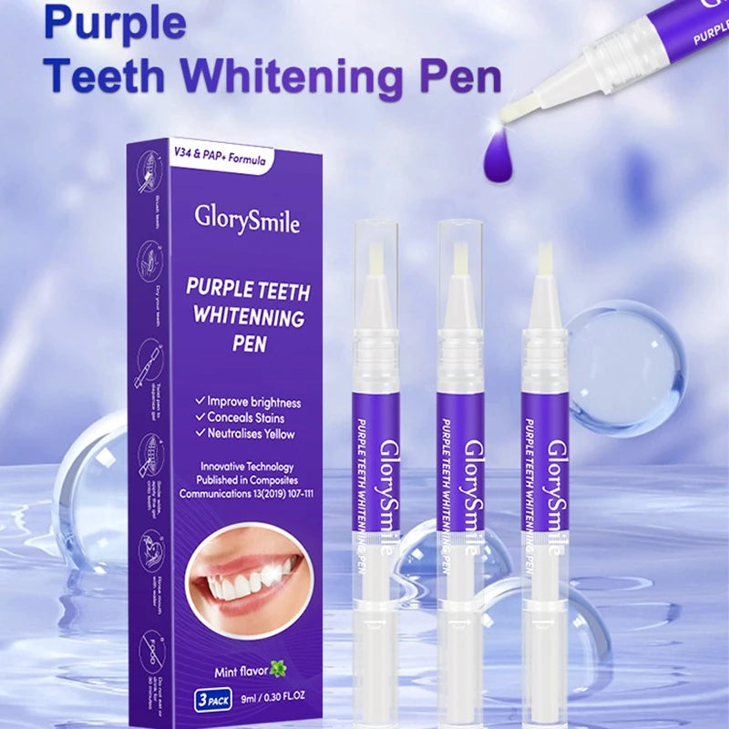 Magical Purple Teeth Whitening Pen Freshing Breath Oral  Deep Cleaning Stain Removal Dentifrice Teeth Cleaning Essence Oral Care