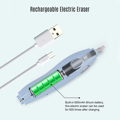 【New】Electric Eraser Kit with 16 Eraser Refills Rechargeable Pencil Eraser One-button Control Stationery  for School