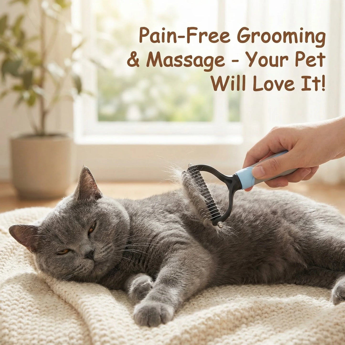 Pet Dog Detangler Dual Side Pet Dematting Comb Dog Cat Knot Remover Brush Undercoat Deshedding Grooming Tool for Long Short Hair