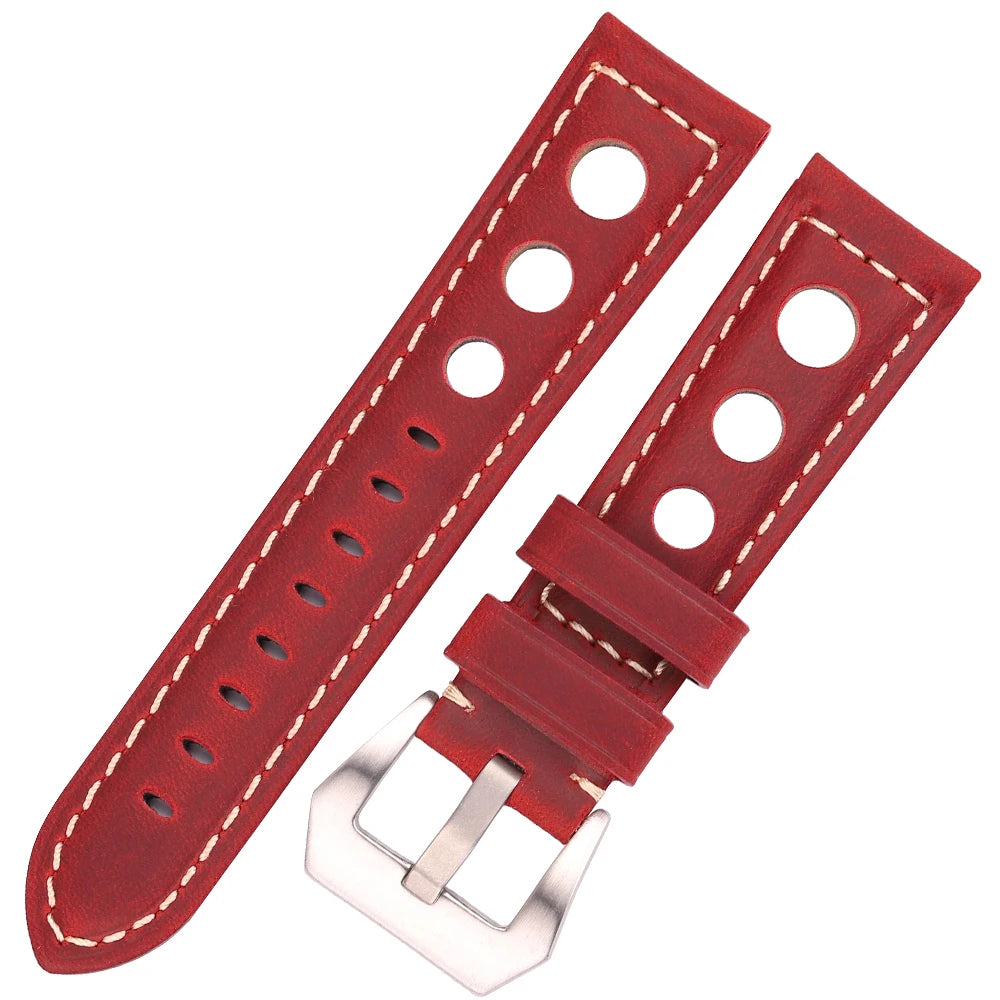 Cowhide Watch Strap Bracelet Vintage Genuine Leather 20mm 22mm 24mm Watchband Women Men Fashion Watch Band Belt With Pin Buckle