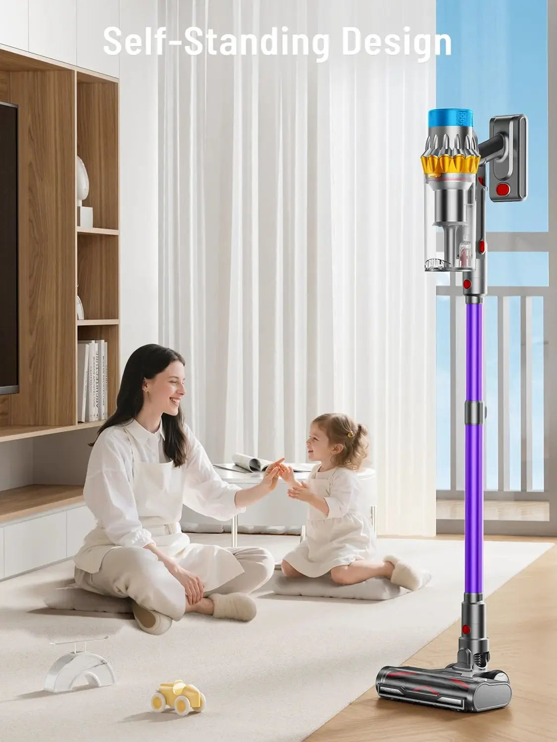 VAKERR X15 Pro 75KPA Cordless Vacuum Cleaner 750W Strong Suction Stick Vacuum 80Mins Runtime for Hard Floor Pet Hair and Carpet