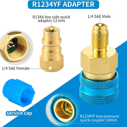 2PCS Air Conditioner Quick Connector R1234YF/R12 to R134A Quick Connectors Adapters Car Airconditioning Fitting Car Tools