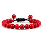 8mm Tiger Eye Stone Beads Bracelet Adjustable Braided Rope Bangles Natural Lava Rock Men Women Yoga Healing Balance Bracelets