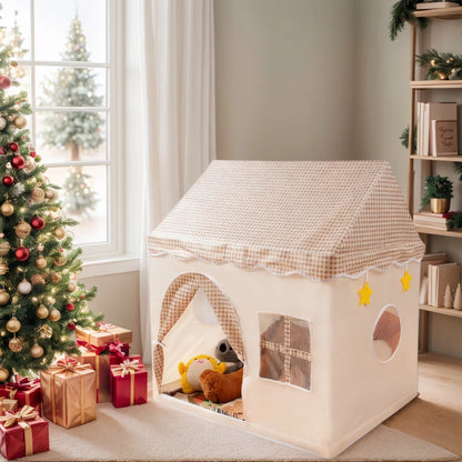 【Leisure and Entertainment】Large Children's Toy Castle, Pink Playhouse with Floral Design, Children's Pretend Play Tent, Kids' Secret Base and Sleeping Tent, Outdoor Beach Toy Playhouse, Holiday Gift for Boys and Girls, C