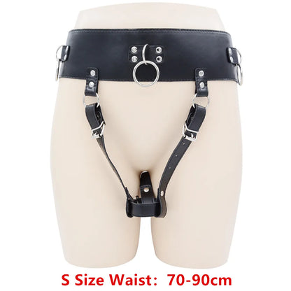 Adjustable Chastity Devices Harness Leather Sexy Belt Female Masturbator Leather Penis Bondage BDSM Restraints Sex Toys Adults