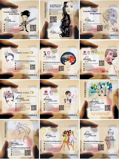 Custom Transparent PVC Business Card Clear Visit Logo Name Plastic Identity Waterproof Round Corners Personalized 200PCS 500PCS