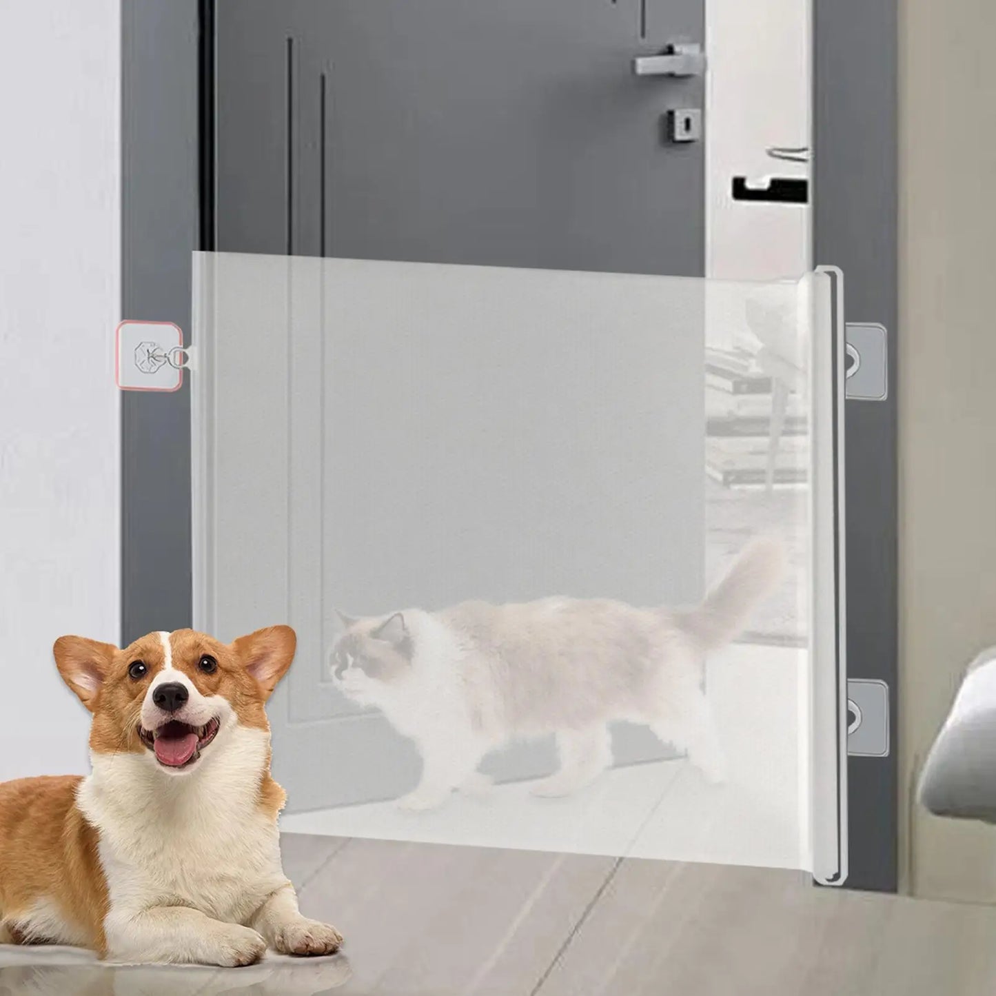 Dog Gate Indoor Puppy Gate Retractable Dog Fence Wide Barrier No Drilling Screen Pet Supplies Child Safety for Hallways Stairs