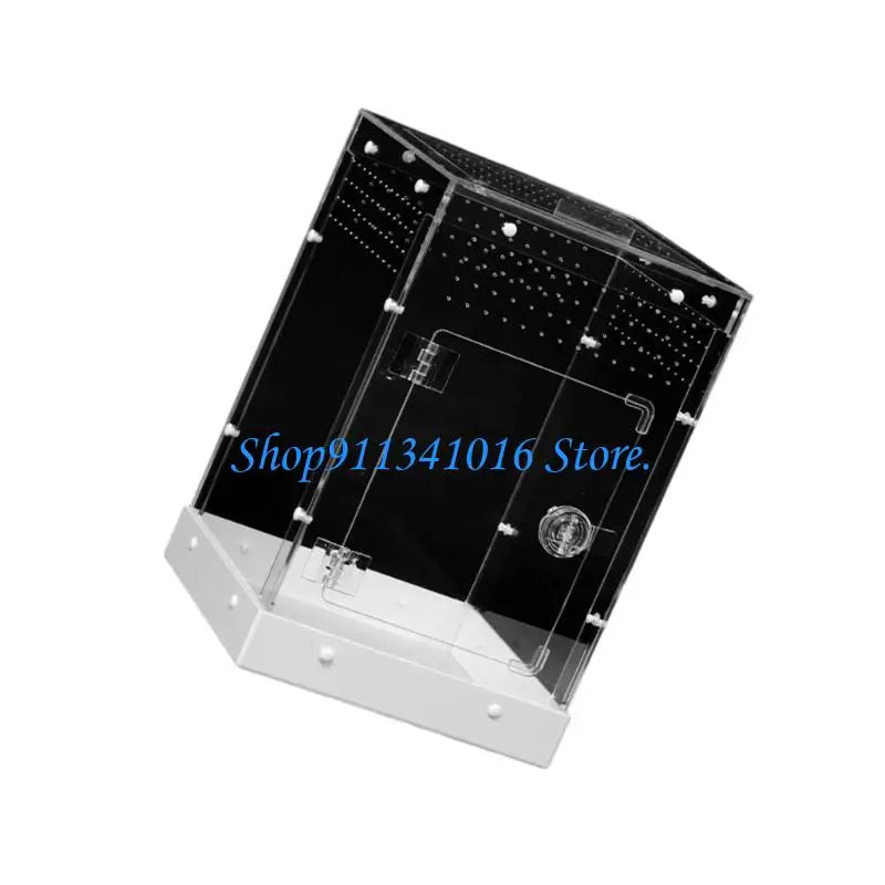 34Cm Clear Acrylic Reptiles Enclosure Breeding Box For Amphibians Animal Hermits Crabs Safe Habitats Place