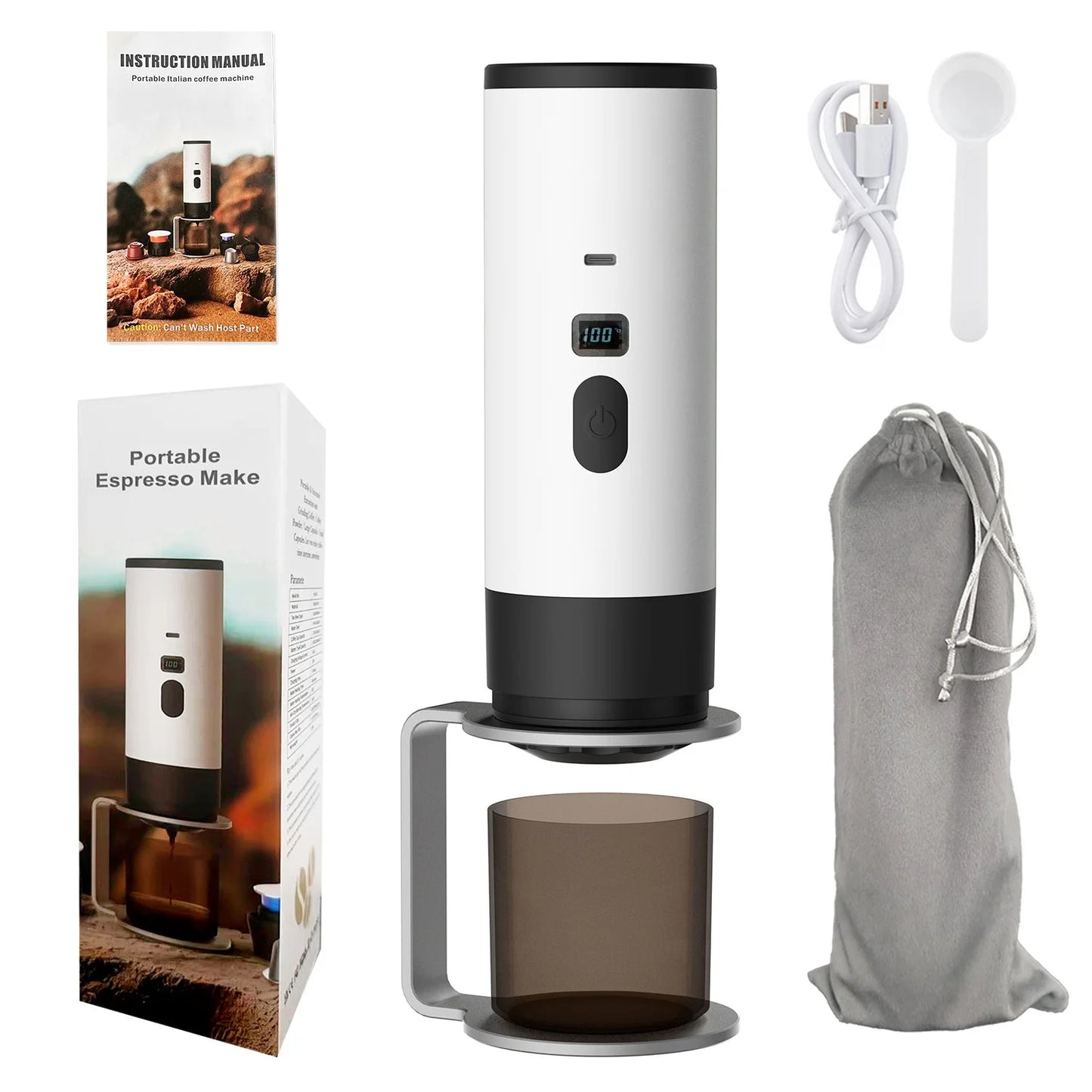 New Upgraded Version Outdoor Wireless Portable Espresso Machine Car Electric Heating Capsule Coffee Machine Suitable for Home