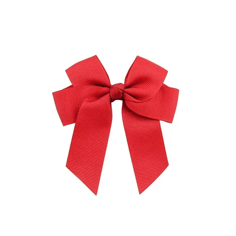 1pcs 3.6'' Solid Color Bowknot Hair Clips For Baby Girls Classic Bows Hairpins Cute Barrettes Headwear Kids Hair Accessories