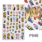 Black and White Love Flowers Line Art 3D Stickers Nail Decals Nail Art Accessories Butterfly Rose Nail Stickers Nail Sliders