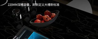 55cmx32cm 304 Nano Stainless Steel Hidden Sink Folding Faucet with Large Single Slot and Cover Plate Bar Counter Cup Washer