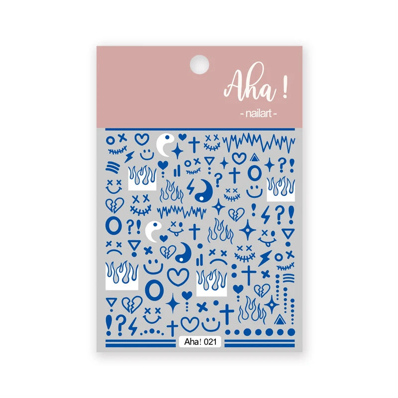 White Bloom Translucent Hollow Butterfly Heart Nail Sticker Press on Nails Decals Hollow Heart Star Moon Shape Sticker Sliders