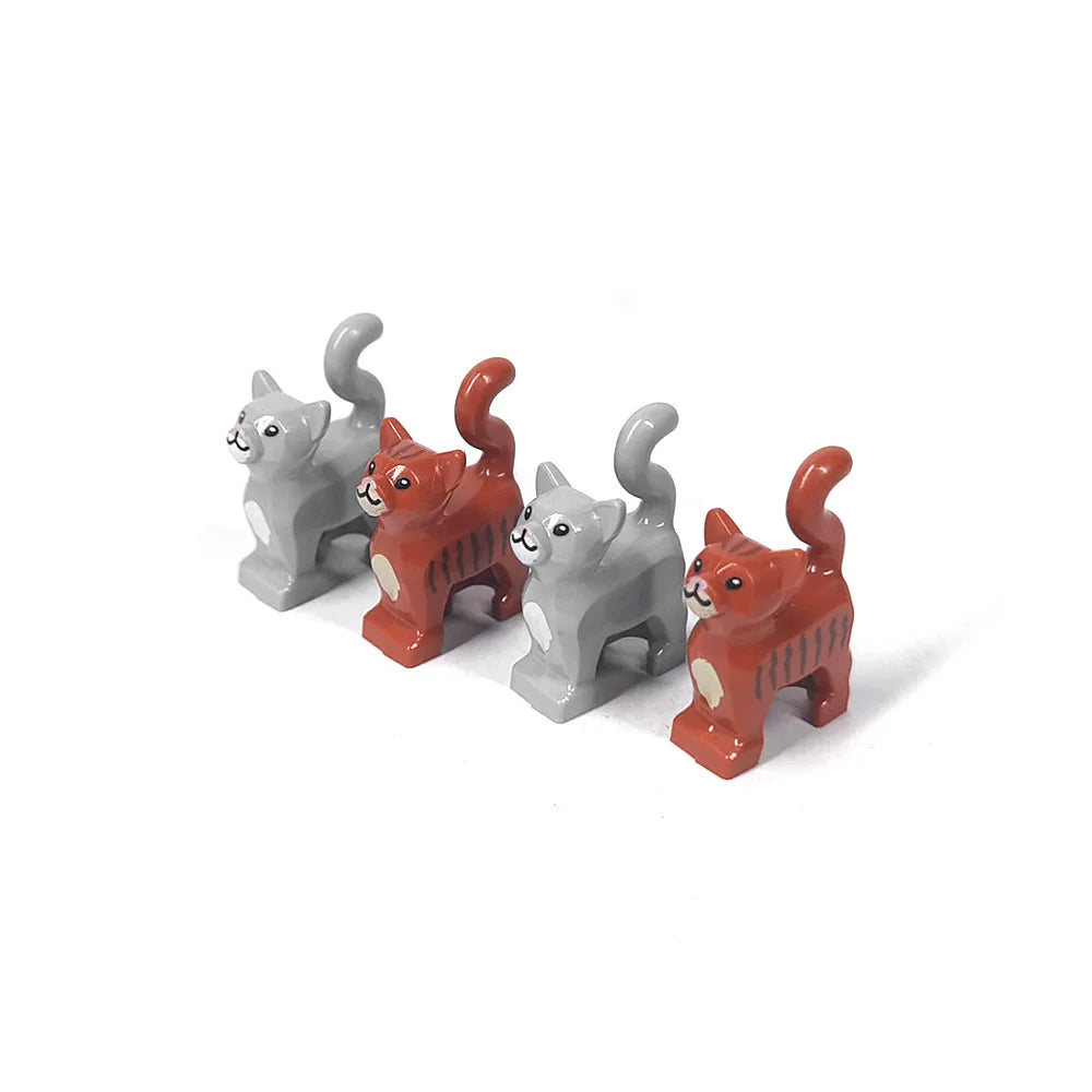 MOC Small Particle Building Blocks Zoo Scene Series Models of Animals Cats Plants and Palm Trees Along with Accessories and Toys