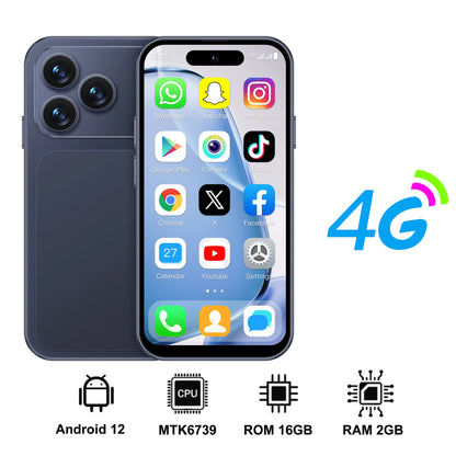 SERVO 4G LTE Mini Smart Mobile Phone Android12.0 OS 2GB+16GB WhatsAPP Play Store WiFi Dual SIM Standby 4.0inch Pocket Smartphone