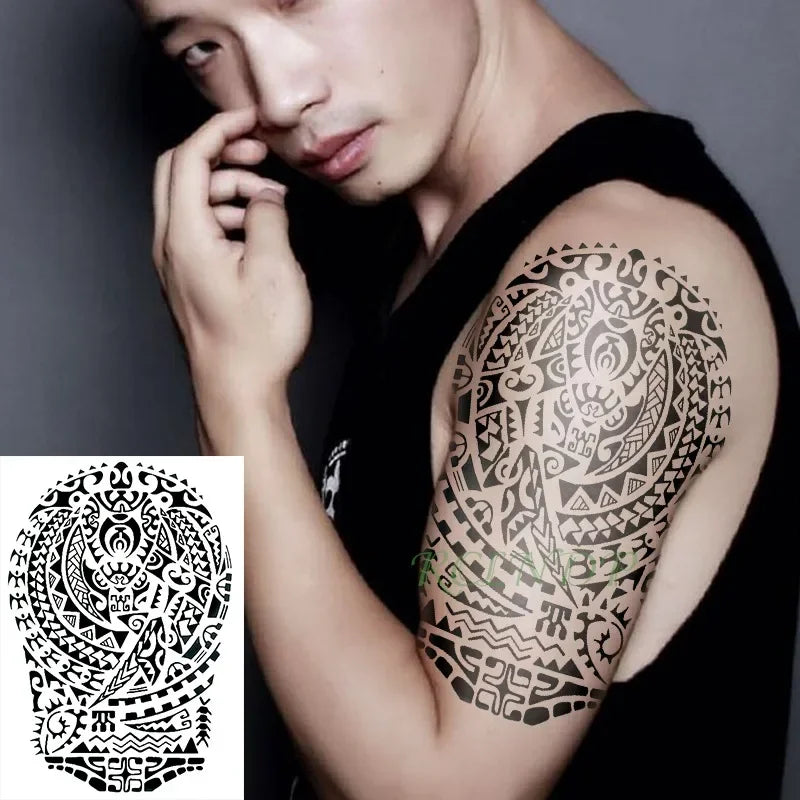 Waterproof Temporary Tattoo Sticker Joker Skull Letter Big Size Body Art Flash Tatoo Fake Tatto Stickers for Girl Men Women