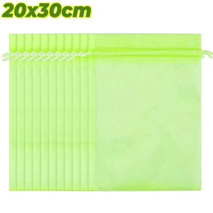 Reusable Drawstring Plant Protection Net Bags Garden Pest Proof Cover For Fruit Trees Vegetables Grapes Strawberries Berries