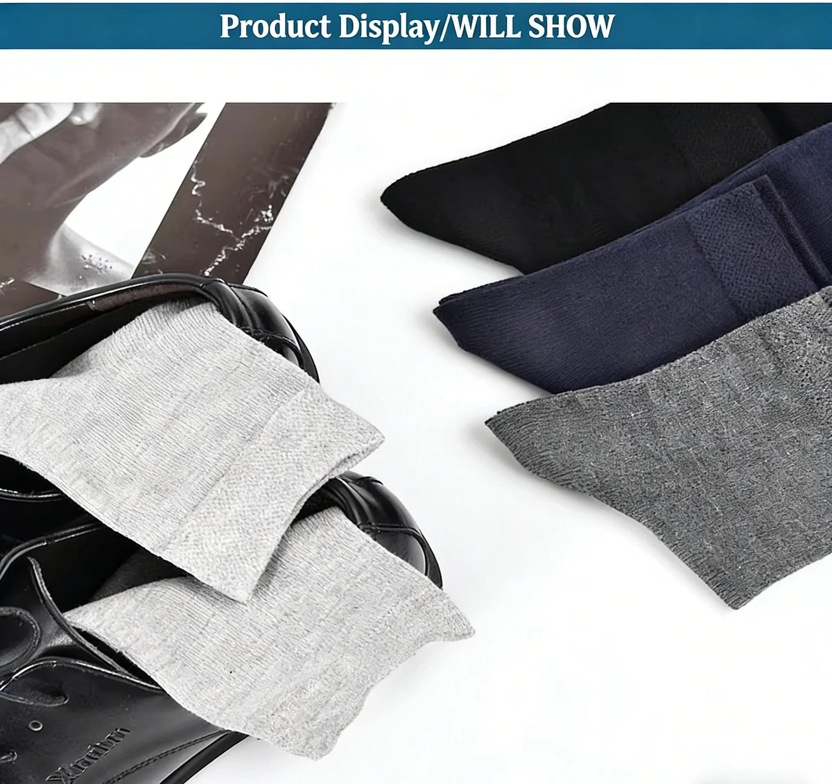 5 pairs of men's mid-calf socks, pure cotton sweat-absorbing odor-resistant autumn/winter business socks for all seasons