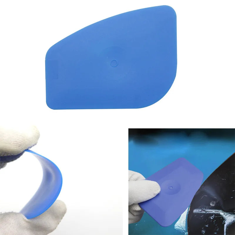 2Pcs Soft Blue Squeegee Hard Pink Scraper Car Vinyl Wrap Tools Auto Foil Corner Trim Window Tint Installation Tools