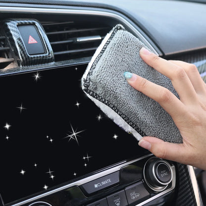 1/3/10Pcs Car Cleaning Microfiber Sponge Auto Interior Fleece Scrubbing Towel for Plastic Leather Wax Sponge Car Cleaning Tools