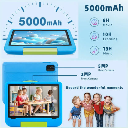 Kids Tablet, 10.1-inch Children 2025 Android 15 Tablets with Eye Protection Screen, 8GB(4+4GB) RAM 64GB Storage, 5000mAh Battery