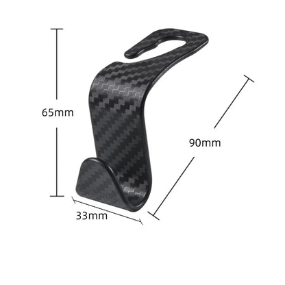 4Pack Car Seat Carbon Fiber Hook for Bags Car Clips Front Seat Headrest Organizer Holder Auto Fastener Hangers Car Accessories