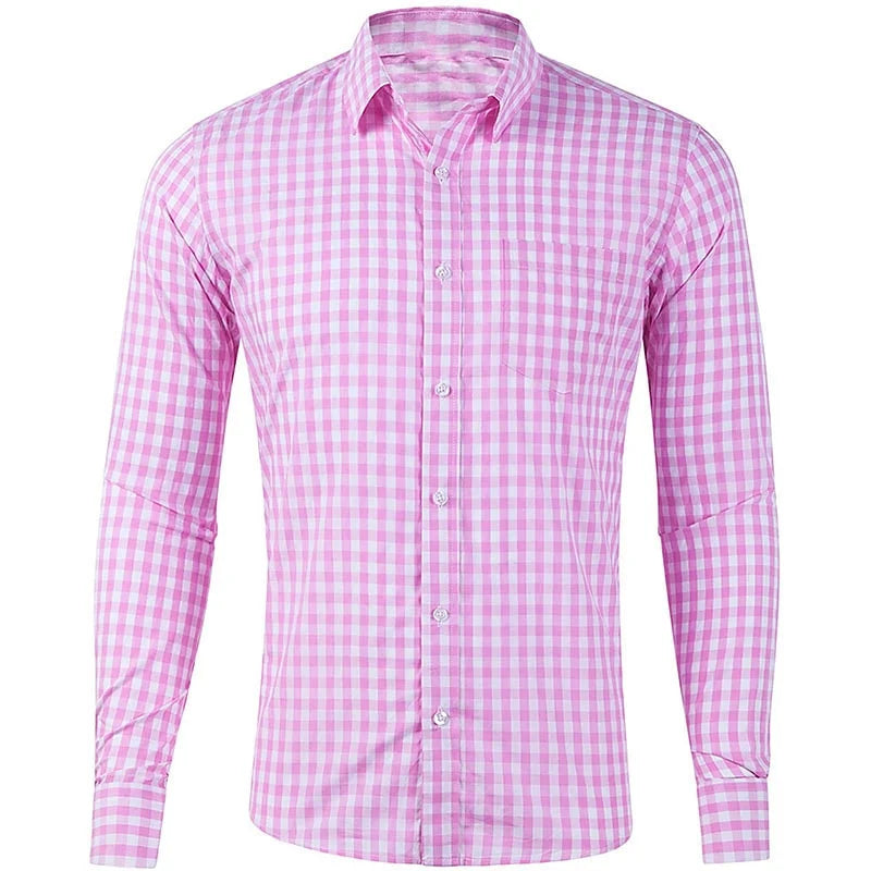 Men's Long Sleeve Shirt Casual Plaid Color Summer 3D Printed Lapel Shirt Summer New  Fashion Casual Men's Clothing Unisex Tops