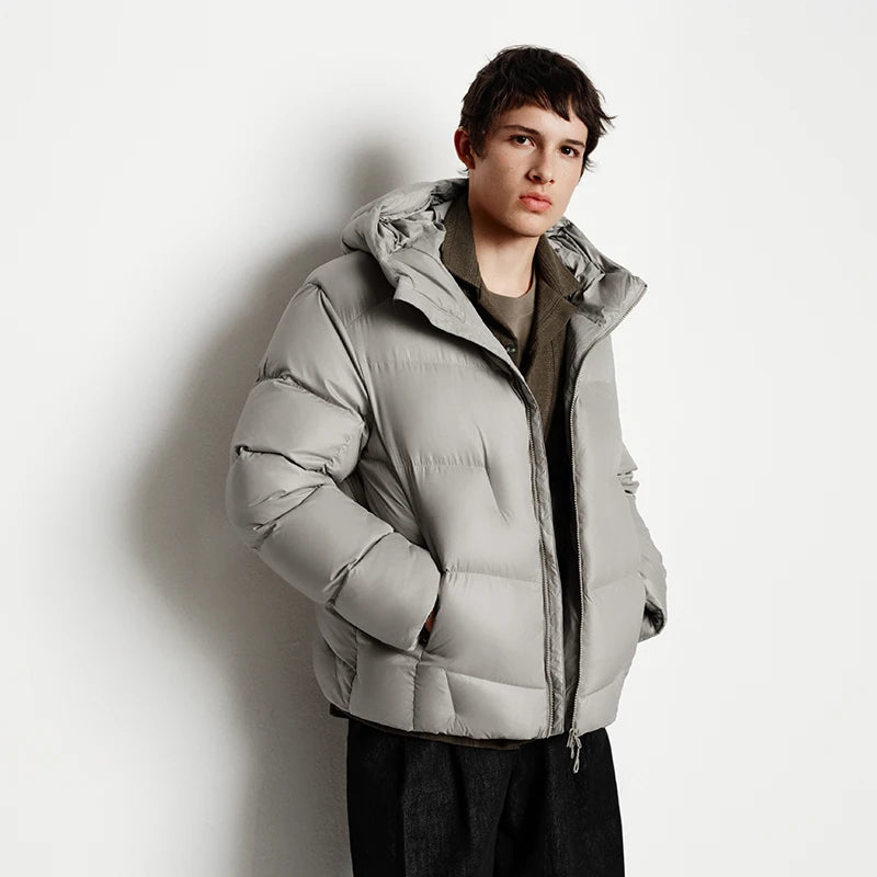 Semir Down Jacket Men Loose Hooded Puffer Three-Resistant Outerwear Heat-Generating Anti-Static 2026 New Winter Men's Wear
