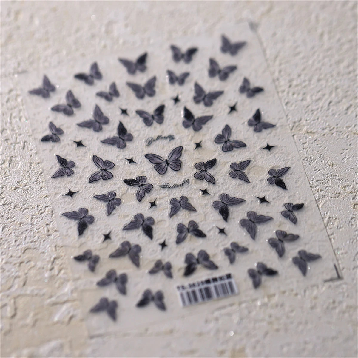 1pcs 5D Japanese Black Butterfly Nail Art Stickers Glitter Shiny Kawaii Self Adhesive Manicure Decorations Tool Decals Accessory