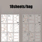Mr. Paper 18pcs/bag Basic Border Theme Dual-Material Die-Cut Stickers Handbook Materials DIY Scrapbook Journal Frame Photo Album
