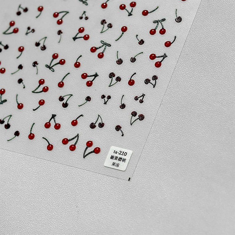 Line Flower Powder Blusher Love Heart High Quality Jelly Series Adhesive Nail Sticker Nail Art Decoration Decals Design T-2830