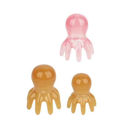 Octopus Head Massager Comb Head Meridian Manual Acupressure Tool Portable Spa Gua Sha Massage Comb