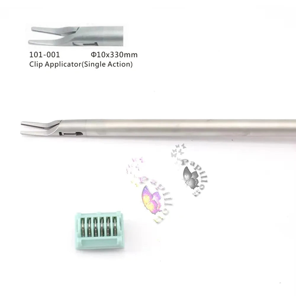 Laparoscopic Titanium Clip Applier Single Action Surgical Forceps with Ligation Clips, 5mm/10mm Hemostatic Clamping Instrument