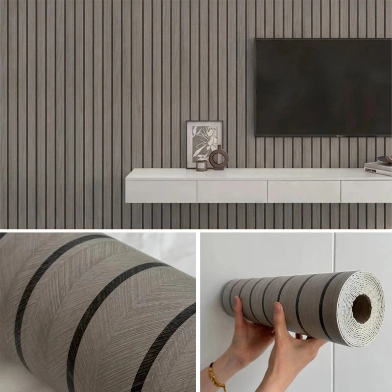 Thick Wood Grain Self-adhesive Wall Sticker Waterproof for Home Decortion Peel and Stick Foam Wallpaper Bedroom Living Room