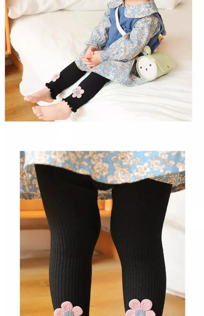 Baby Leggings for Spring and Autumn Cotton Children's Adjustable Pants Baby Girls Look Good Long Pants for Outerwear Clothing