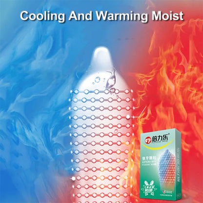 Rubber Condom With Tendrils Sex Toys Ice Fire Feeling Penis Sleeve For Adults 18 Stimulation Safety Condoms Erotic Products