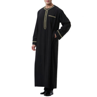 Middle East Ethnic Muslim Islamic Clothing Men Jubba Thobe African Dashik Ramadan Eid Abaya Arabic Kaftan Saudi Kimono Robe Gown