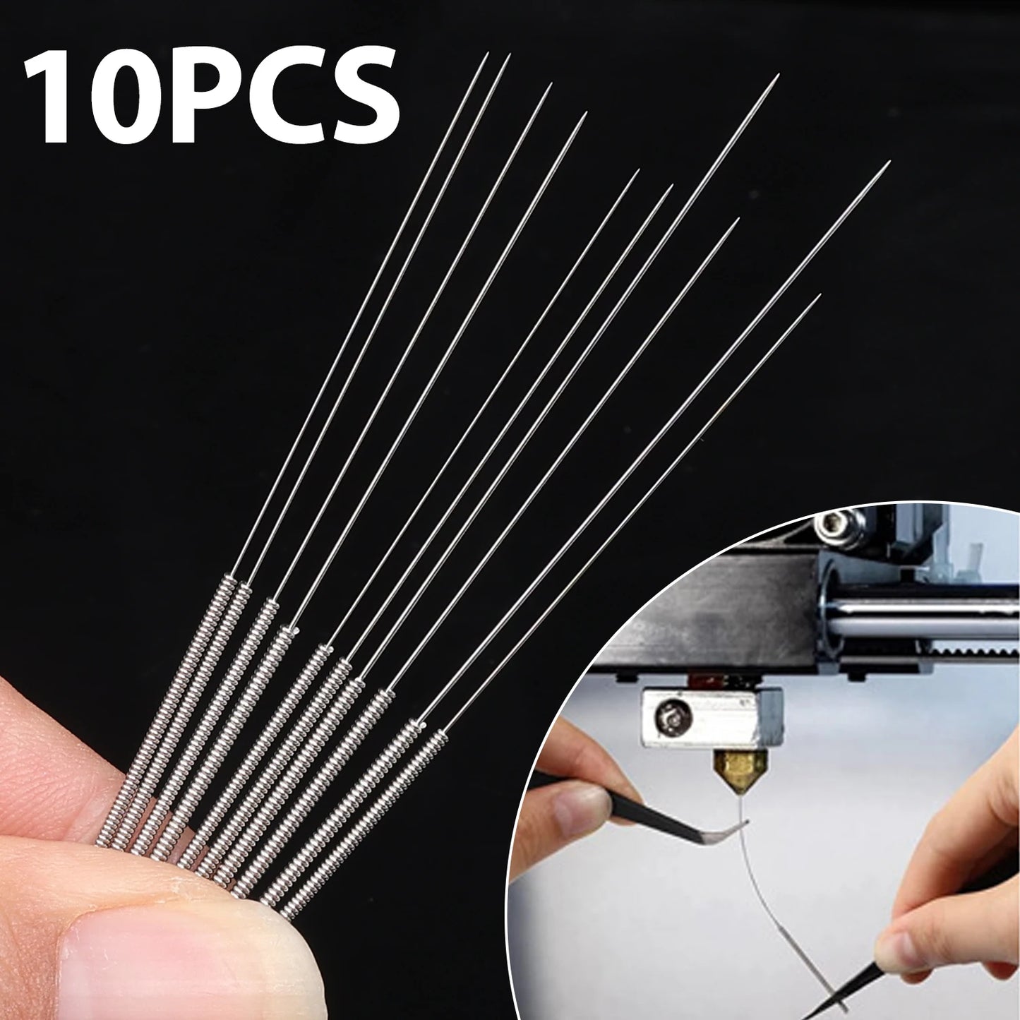 Stainless Steel Wiper Nozzle Cleaning Kit for Unclog Car Glass 3D Printer JetsGas Stoves Shower Heads Cleaning Needle Set