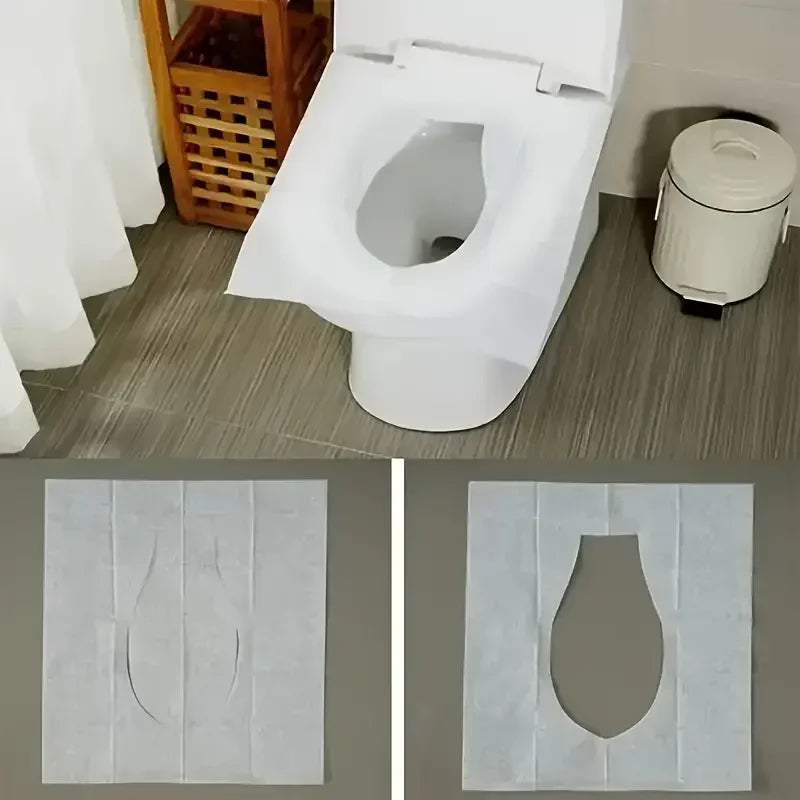 Portable Disposable Toilet Seat Cover Travel Camping Hotel Bathroom Accessories Degradable Waterproof Soluble Water Toilet Mats