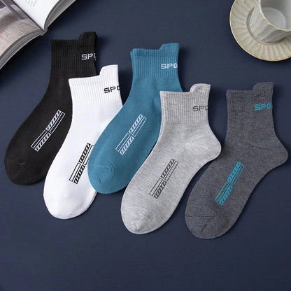 10/20Pairs High Quality Men's Socks Casual Breathable Cotton Man Run Sports Socks Spring Autumn Male Sox Gifts Plus Size 38-45
