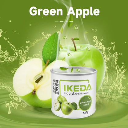 IKEDA 120g Green Apple Scent Liquid Air Freshener, Long Lasting Fruity Fragrance, Powerful Odor Eliminator for Car Home Office,