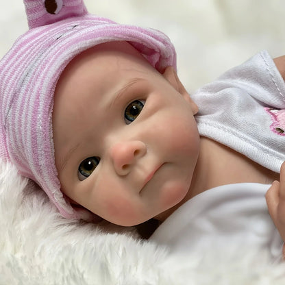 13Inch Bettie Silicone Reborn Doll With Open Mouth & 2 Sets Clothes Handmade Painted Skin Waterproof Reborn Doll