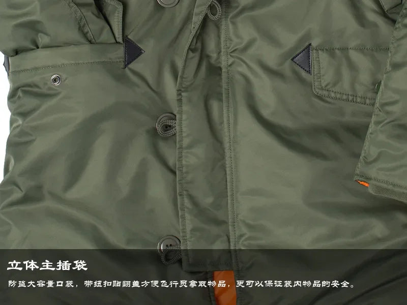 Winter Puffer Men Long Parkas Coat Military Fur Hood Warm Tactical Jacket Pilot Jacket Army Korean Thick Parka