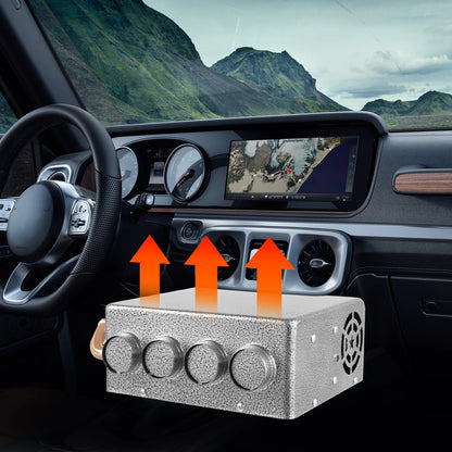 12V 4Way Truck Heater, 8A RV Heater Car Engine Hot Coolant Auto Car Heater, Fast Heating for Cars, Trucks, Ships