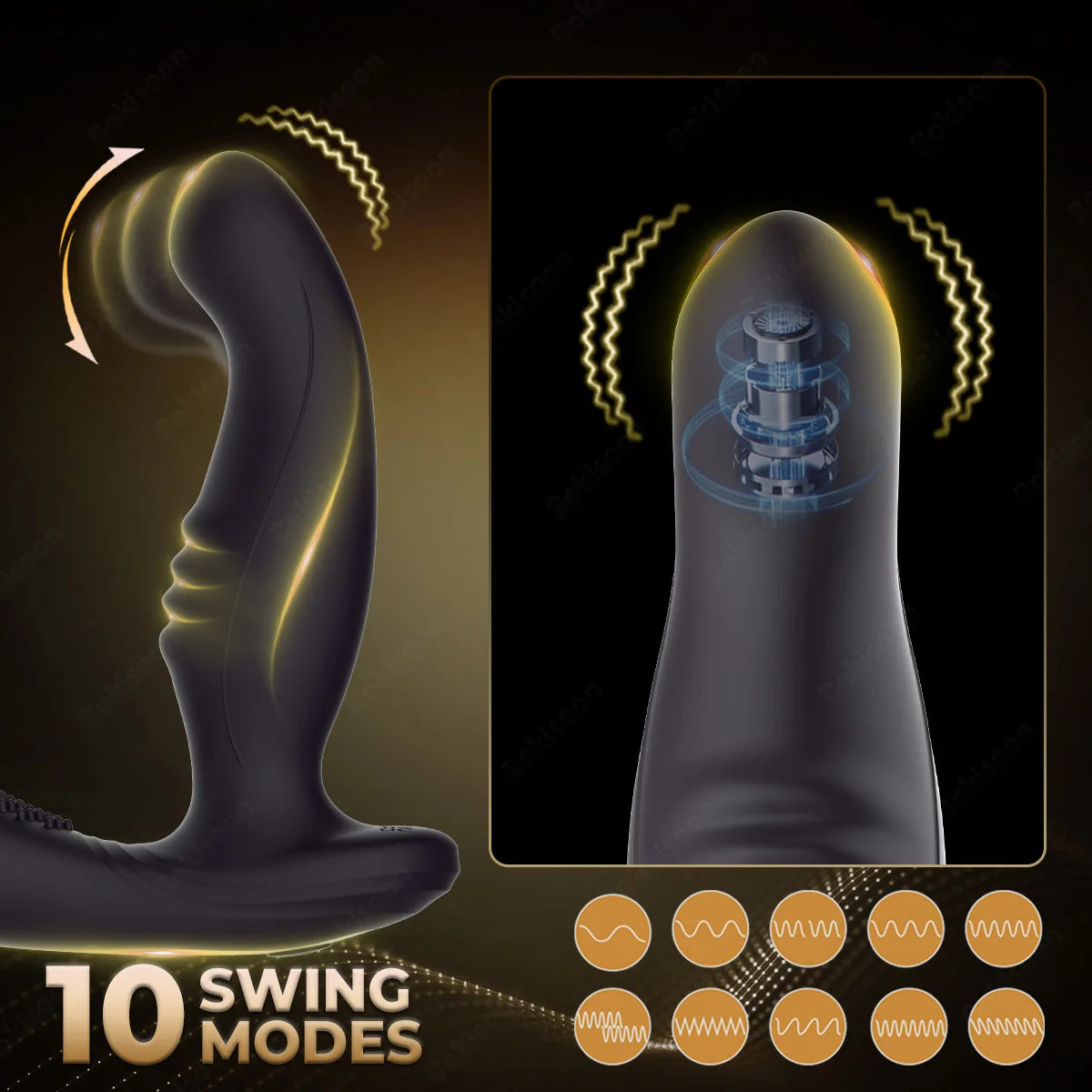 10 Wiggling Anal Plug Butt Plug Prostate Massager Male Sex Toys for Men Sex Toy Anal Vibrator Adult Toys Anal Dildo for Couples